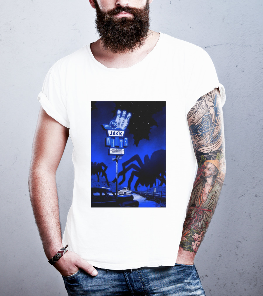 Jack White Indianapolis IN 2026 Everwise Amphitheater Event With Spiders And Bowling Sign T-Shirt
