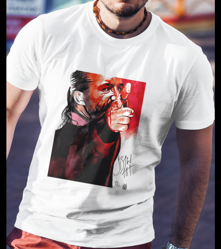 Jay White Rob Schamberger Signature Portrait Red T-Shirt