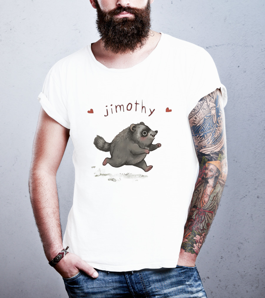 Jimothy Raccoon Cute Cartoon Character With Hearts T-Shirt