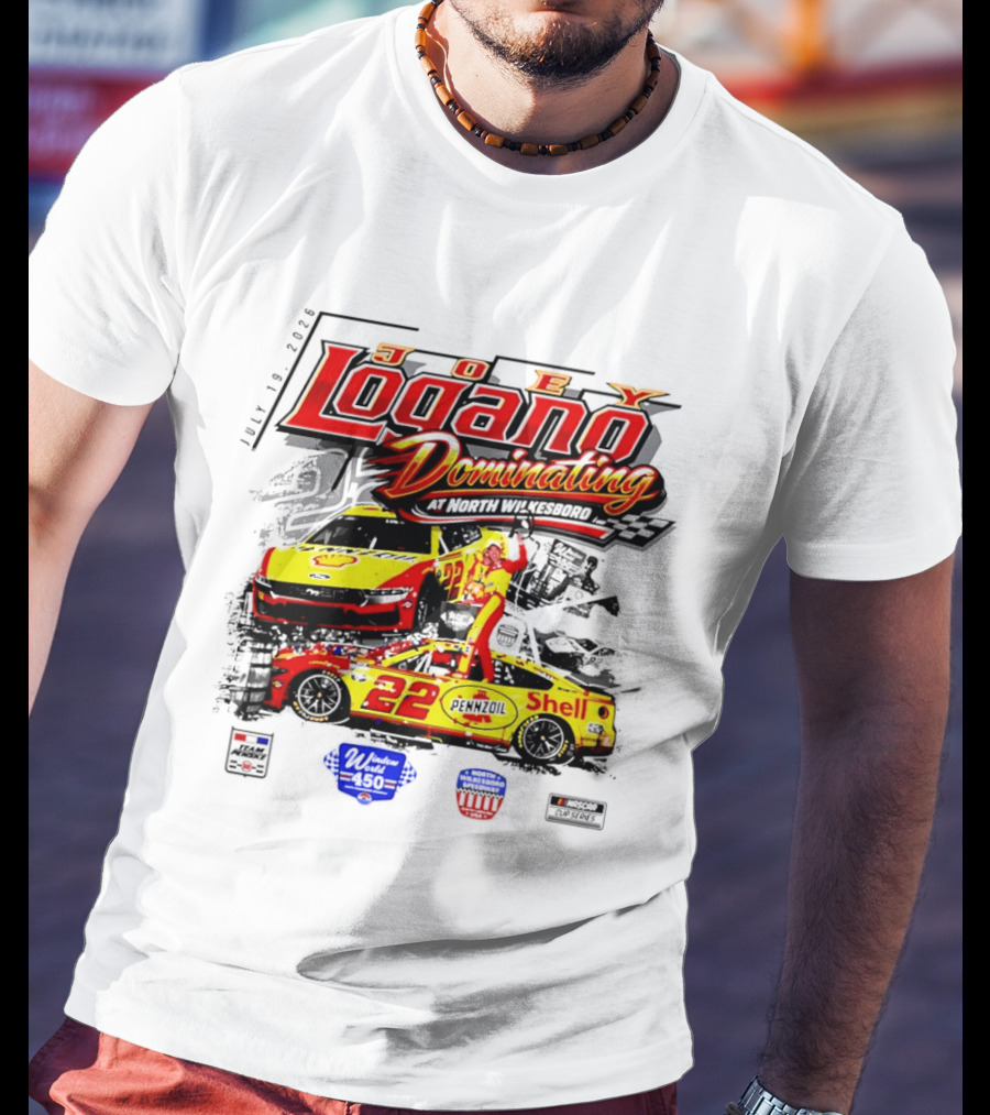 Joey Logano Dominating July 18 2026 North Wilkesboro Pennzoil Shell 22 Racing T-Shirt
