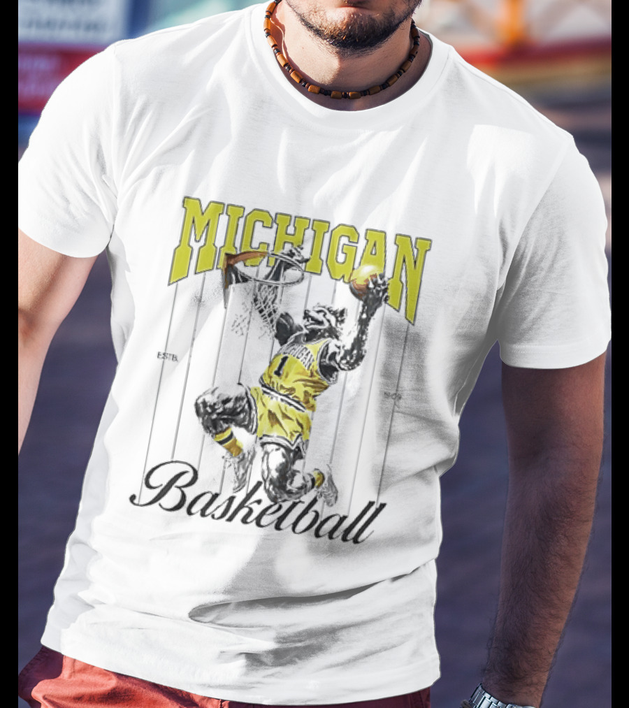 Wolverine Michigan Basketball Slam Dunk T-Shirt