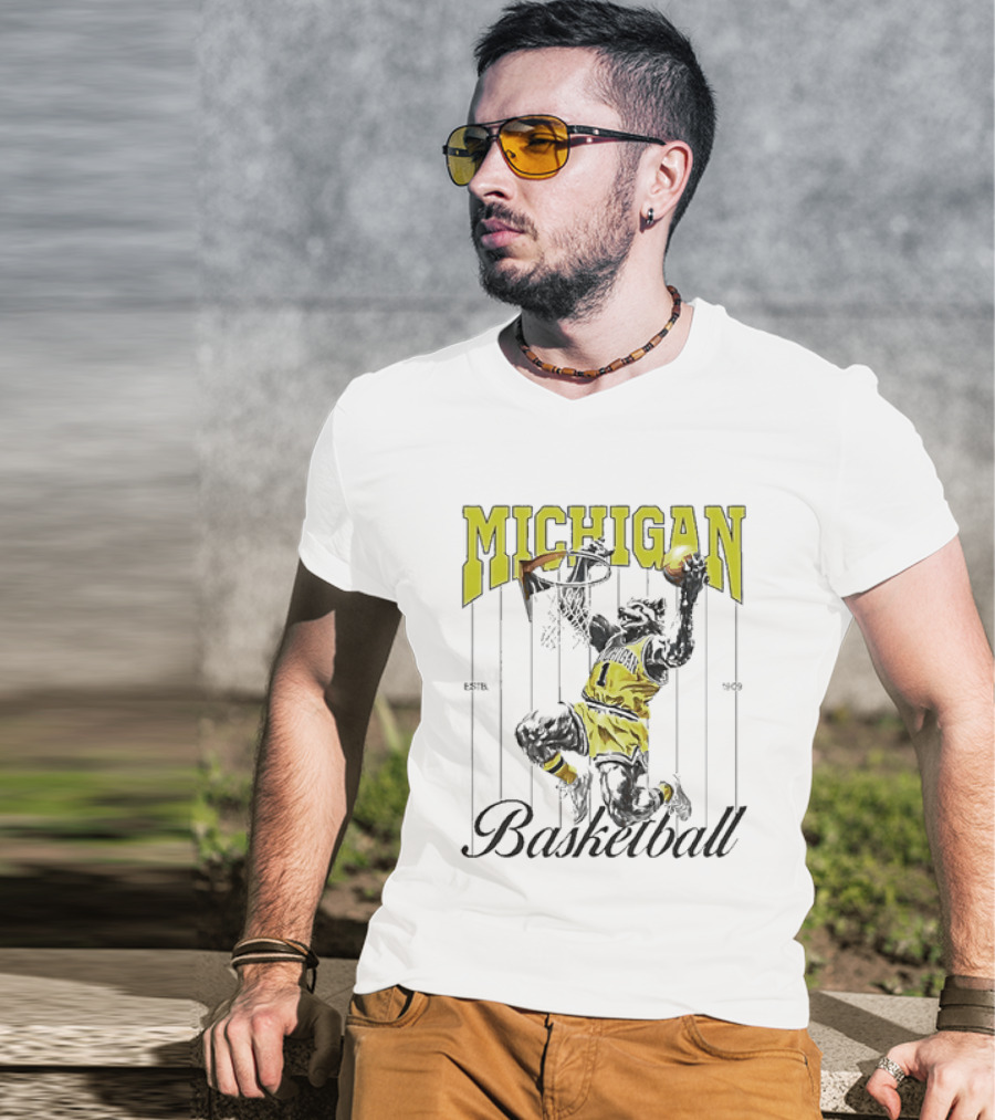 Wolverine Michigan Basketball Slam Dunk T-Shirt