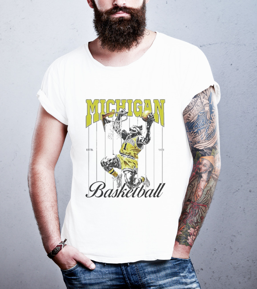 Wolverine Michigan Basketball Slam Dunk T-Shirt