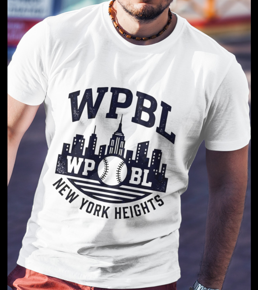 WPBL New York Heights Baseball Skyline Cityscape T-Shirt