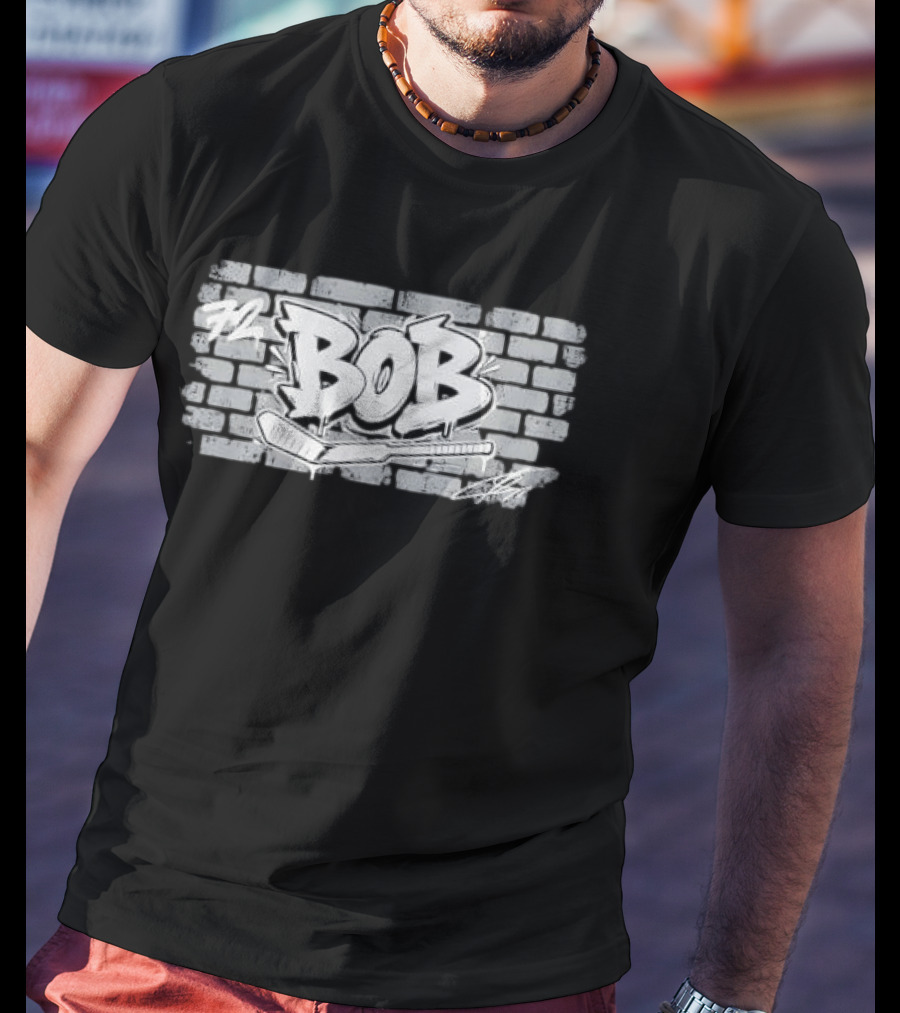 72 Bob Graffiti Brick Wall Hockey Stick T-Shirt