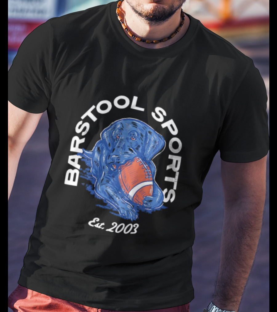 Barstool Sports Est. 2003 Black Labrador With Football T-Shirt