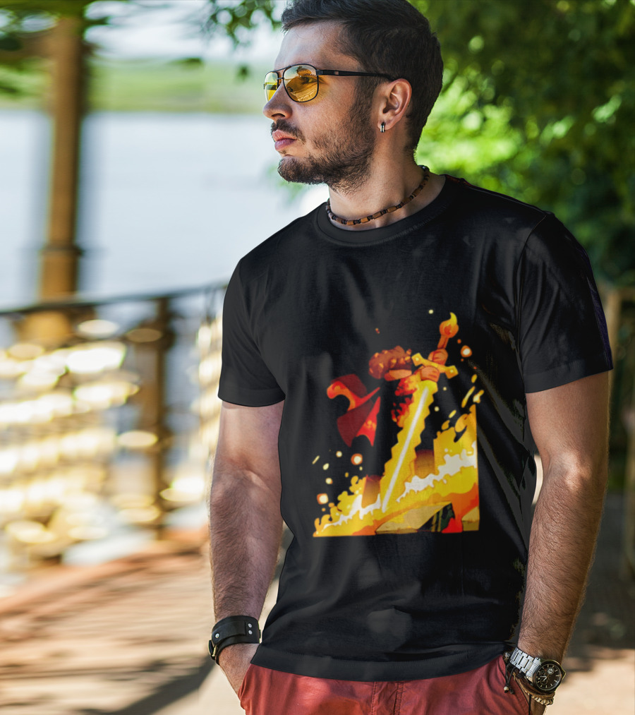 FlameFrags Sword Gaming Fantasy Adventure Warrior T-Shirt