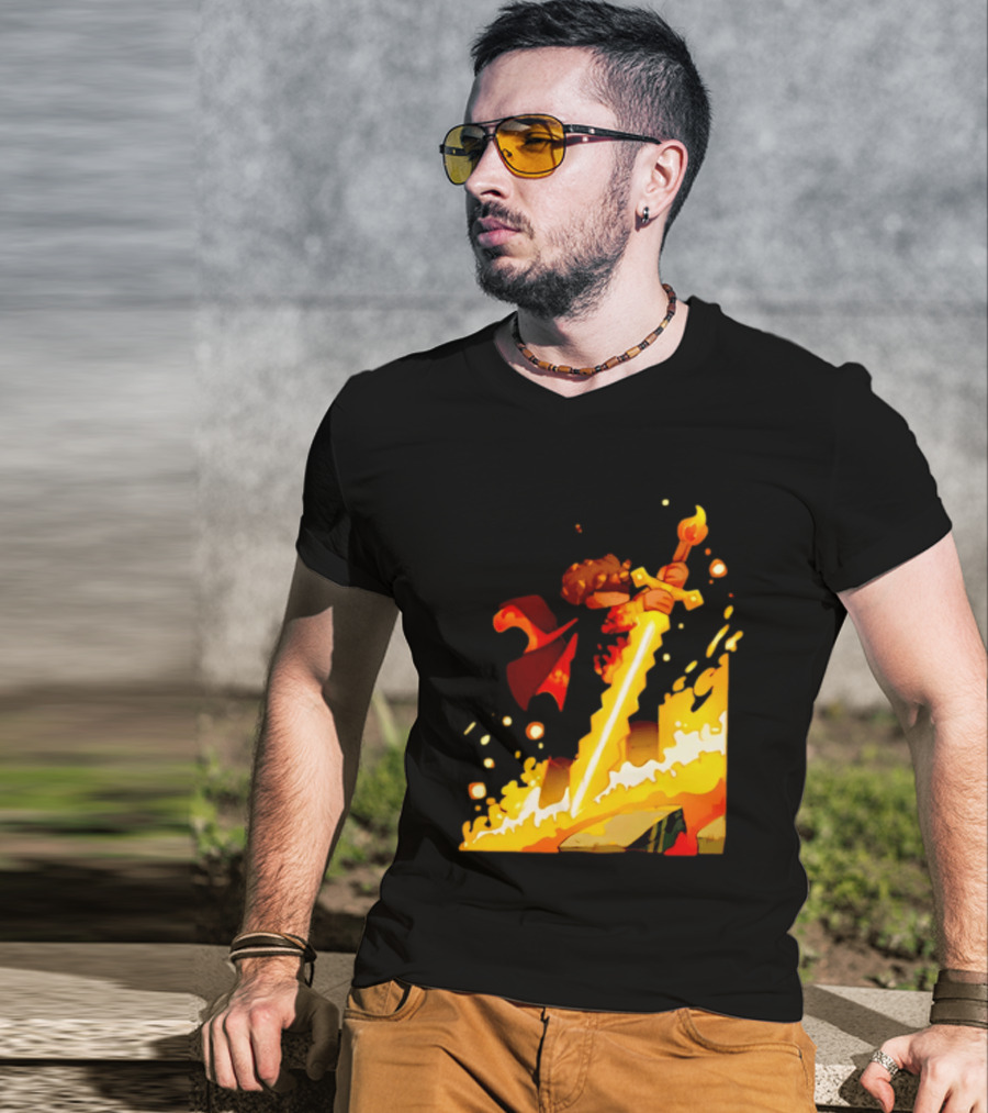 FlameFrags Sword Gaming Fantasy Adventure Warrior T-Shirt