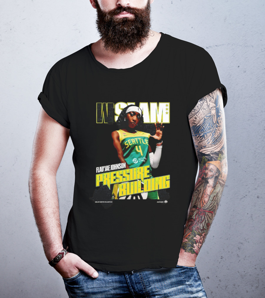 W SLAM Flau'jae Johnson Seattle Storm Pressure Building T-Shirt