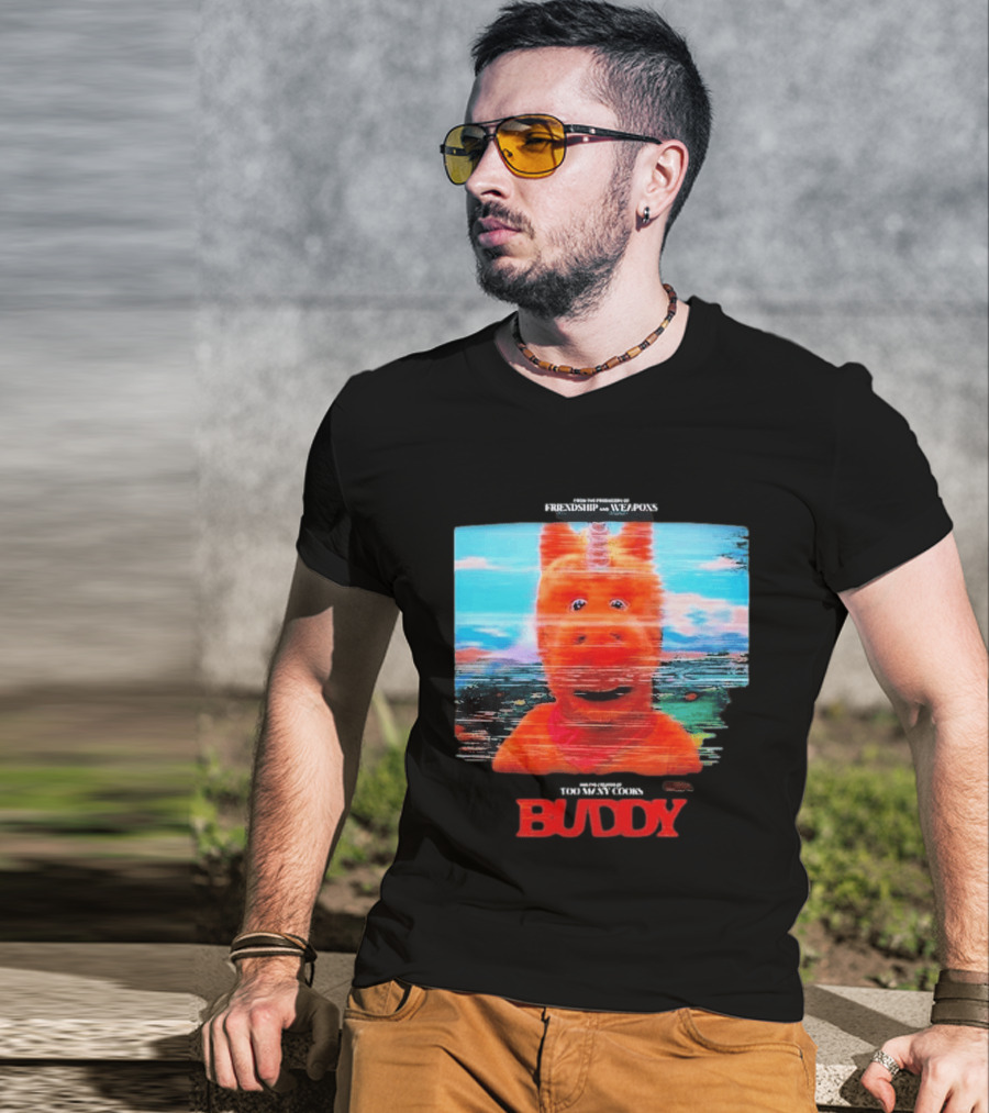 Buddy Unicorn Friendship And Weapons Movie Premiere August 28 2026 T-Shirt