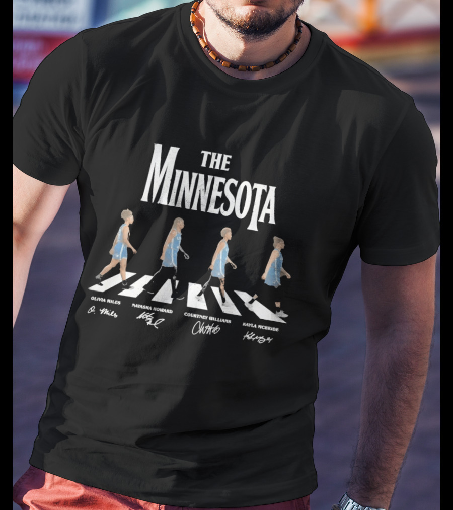The Minnesota Kayla McBride Williams Howard Miles Abbey Road Basketball Signatures T-Shirt