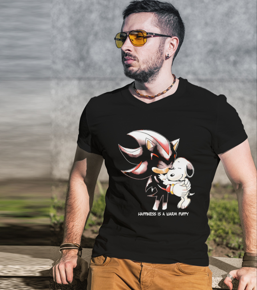Happiness Is A Warm Puppy Shadow The Hedgehog Embrace T-Shirt