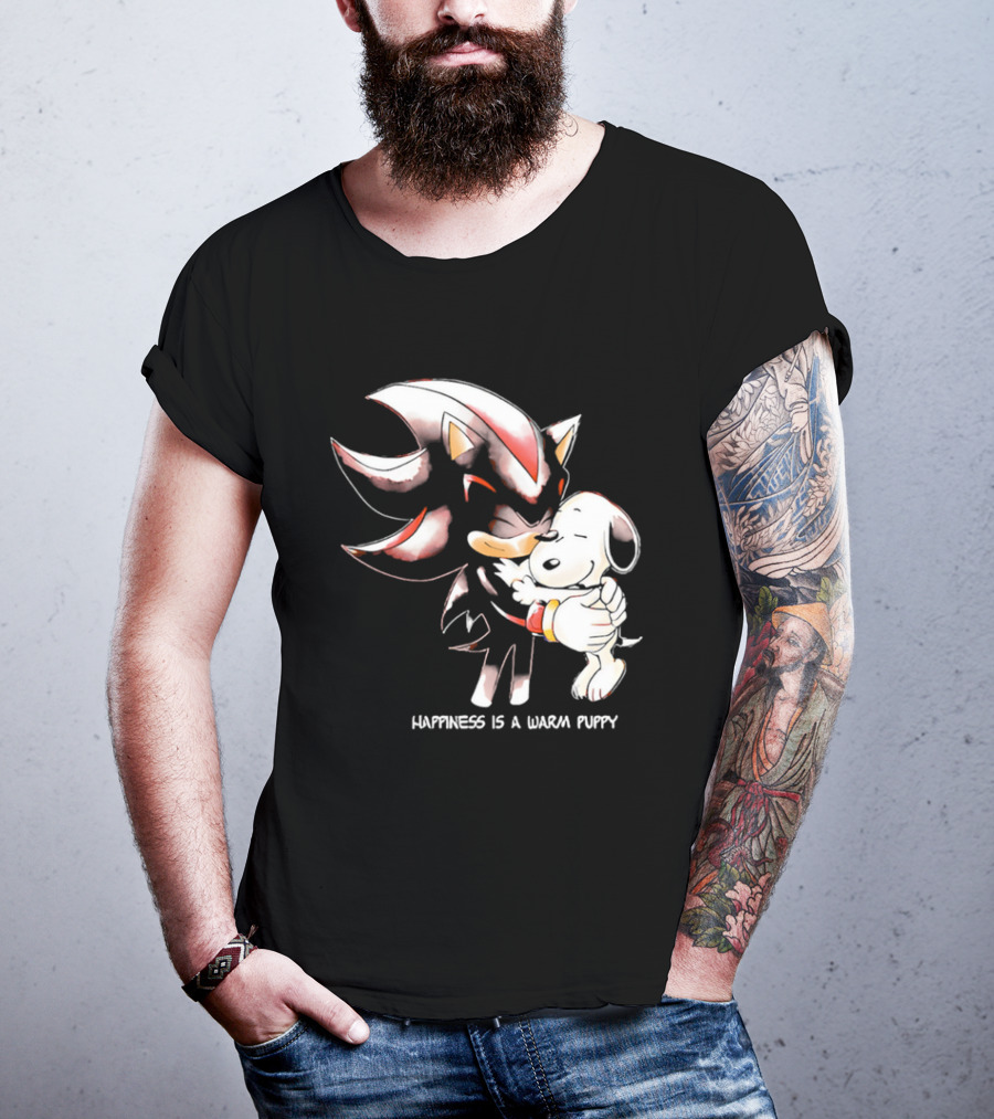 Happiness Is A Warm Puppy Shadow The Hedgehog Embrace T-Shirt