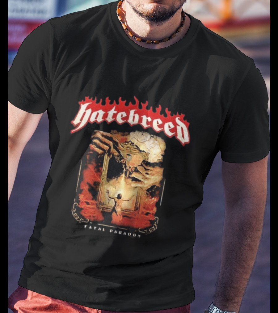 Hatebreed Fatal Paradox Fiery Artwork With Hands And Figure T-Shirt