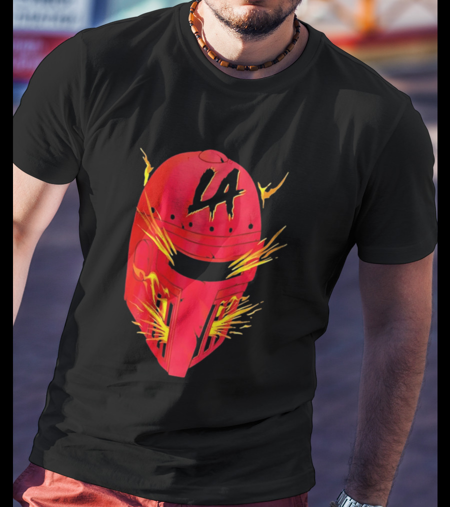 LA Flaming Knight Helmet Los Angeles Sports Blaze T-Shirt