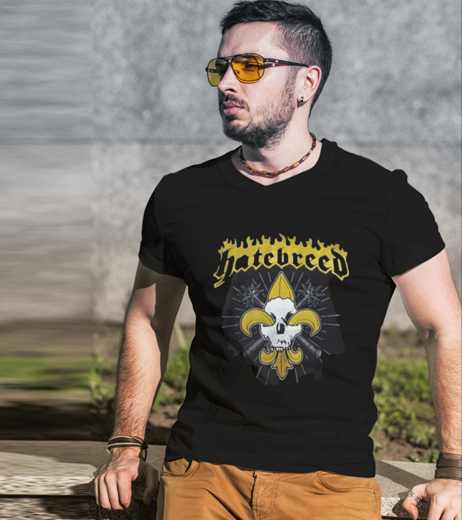 Hatebreed Summer Slaughter Tour 2026 New Orleans Tipitina's Uptown July 9 Fleur De Lis Skull T-Shirt