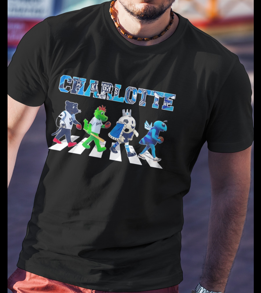 Charlotte Knight Hornet Abbey Road Sports Mascots T-Shirt