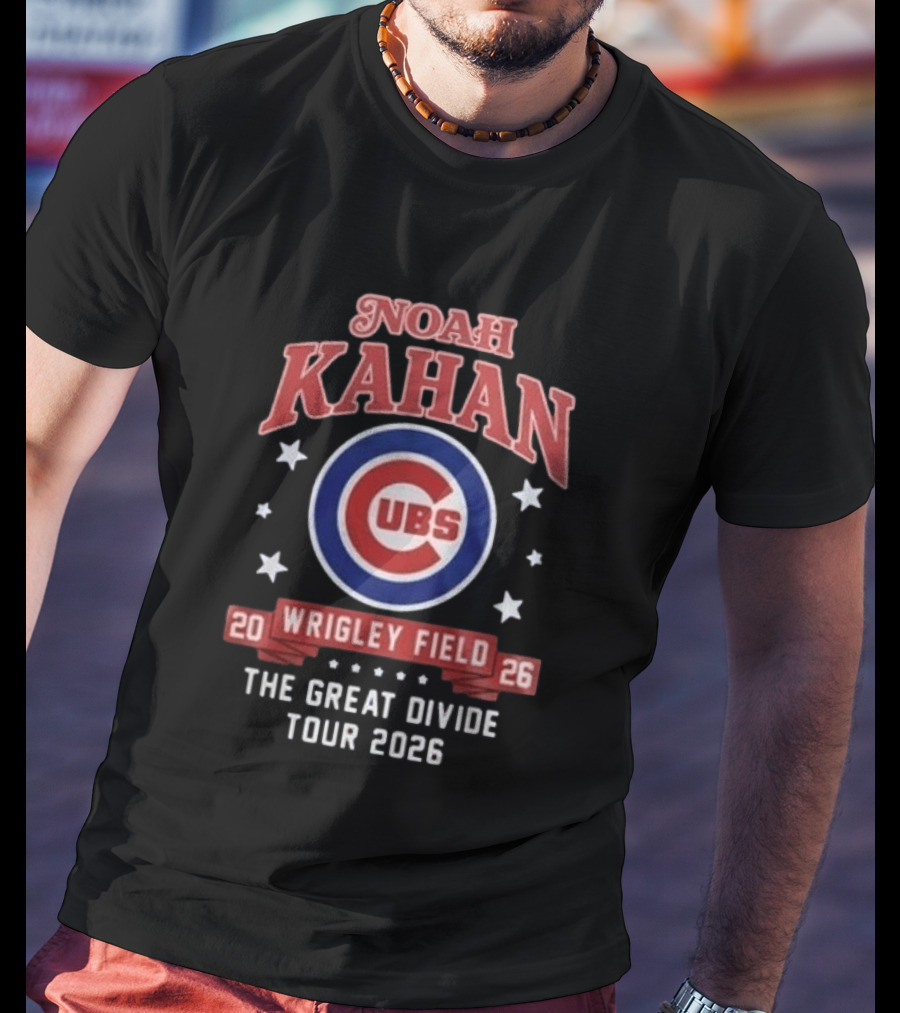 Noah Kahan Chicago Cubs Wrigley Field The Great Divide Tour 2026 Event T-Shirt