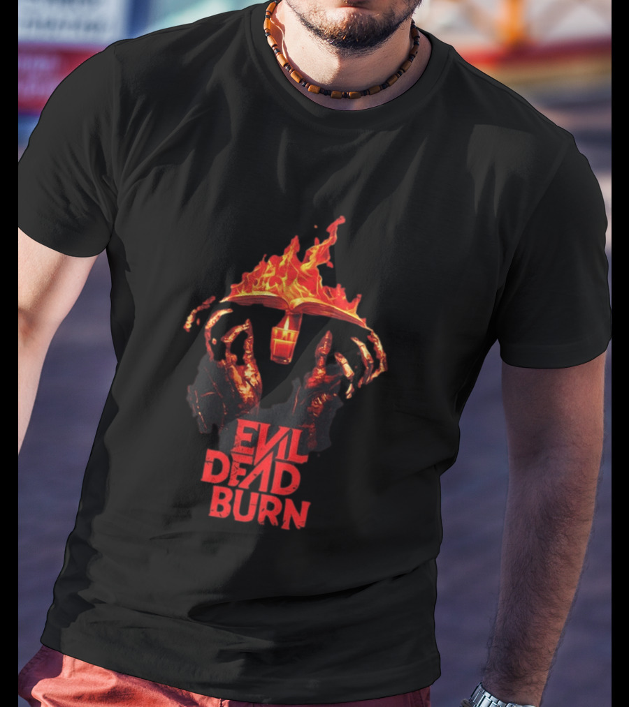 Evil Dead Burn Flaming Book Horror Visuals T-Shirt