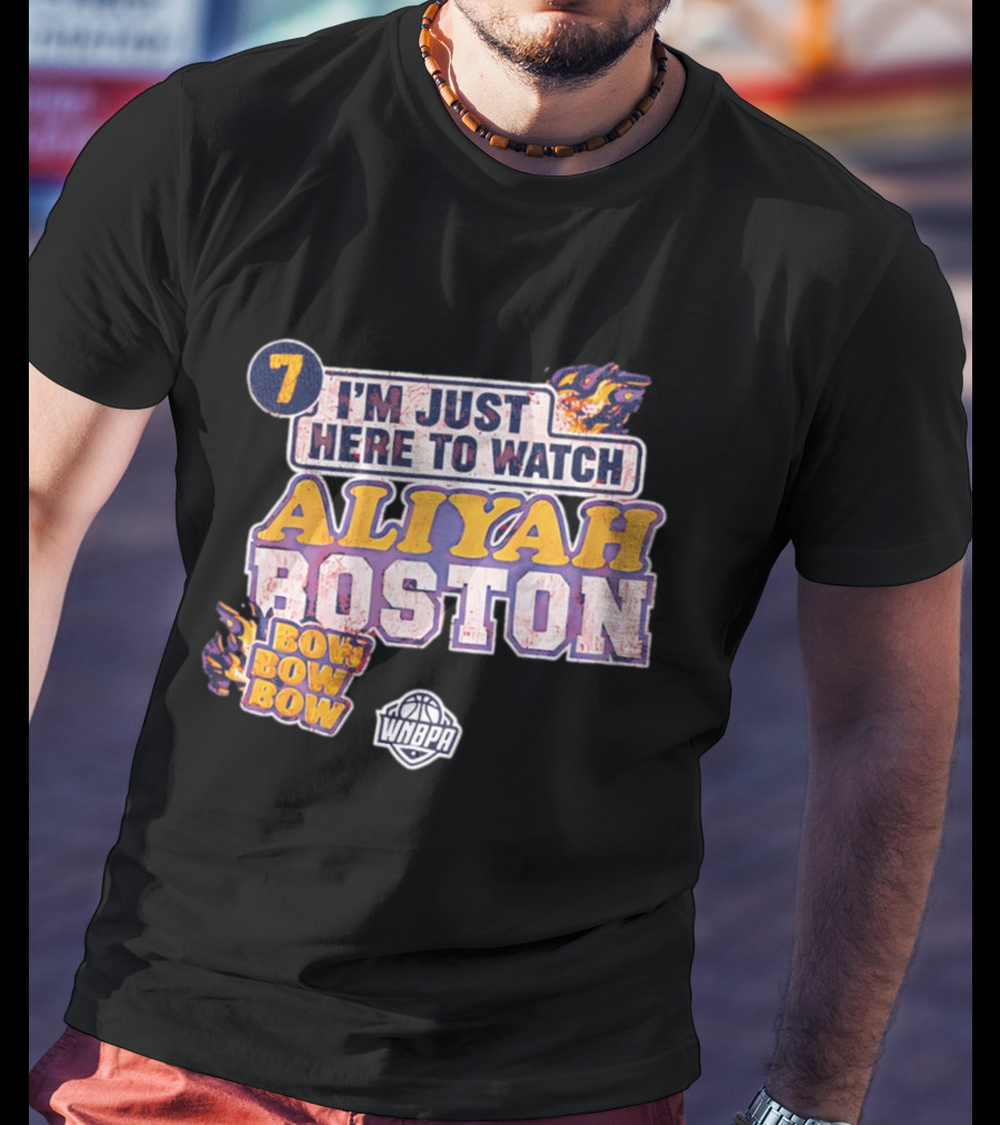 I'm Just Here To Aliyah Boston WNBA Bow Bow Bow 7 T-Shirt