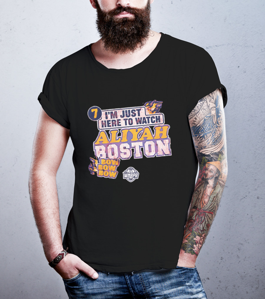 I'm Just Here To Aliyah Boston WNBA Bow Bow Bow 7 T-Shirt