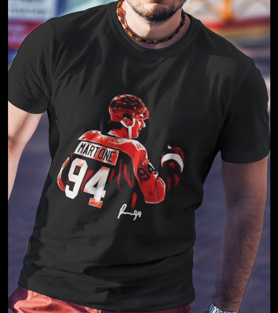 Martone 94 Hockey Player Jersey Design Rugged T-Shirt