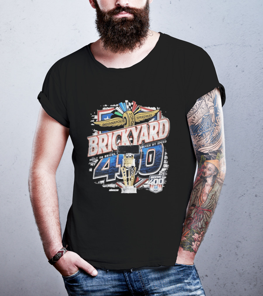 Indianapolis Motor Speedway Brickyard 400 Built On Bricks Driven By Speed NASCAR T-Shirt