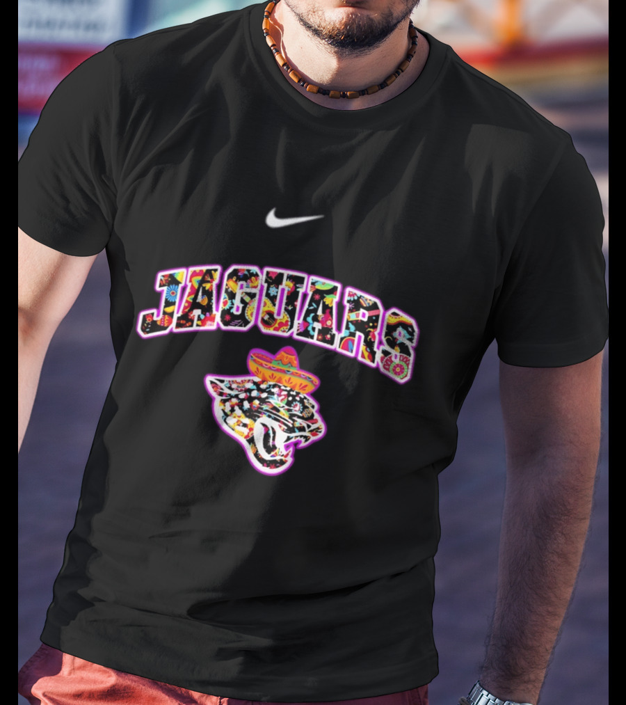 Nike Jaguars Sombrero Fiesta Colorful T-Shirt