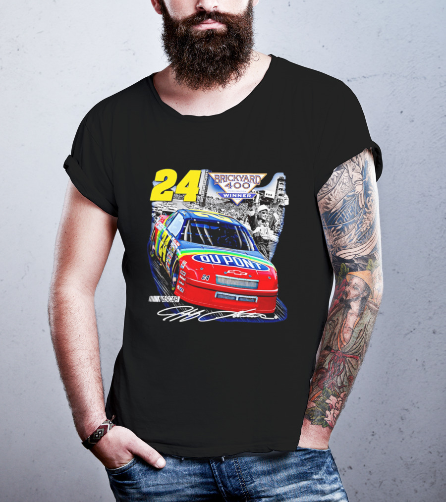 Jeff Gordon NASCAR DuPont Chevrolet No 24 Brickyard 400 Inaugural Winner T-Shirt