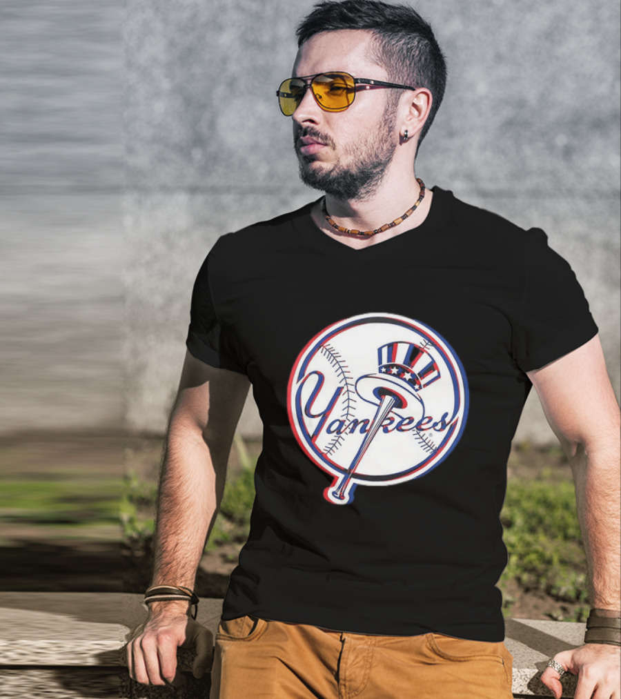 New York Yankees MLB 2026 Glitch Yankees Baseball T-Shirt