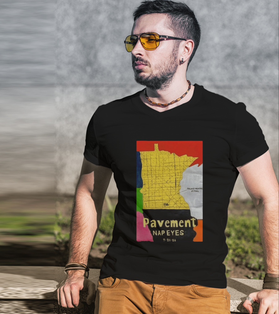 Pavement Nap Eyes Palace Theatre St Paul July 21 2026 Minnesota Map T-Shirt