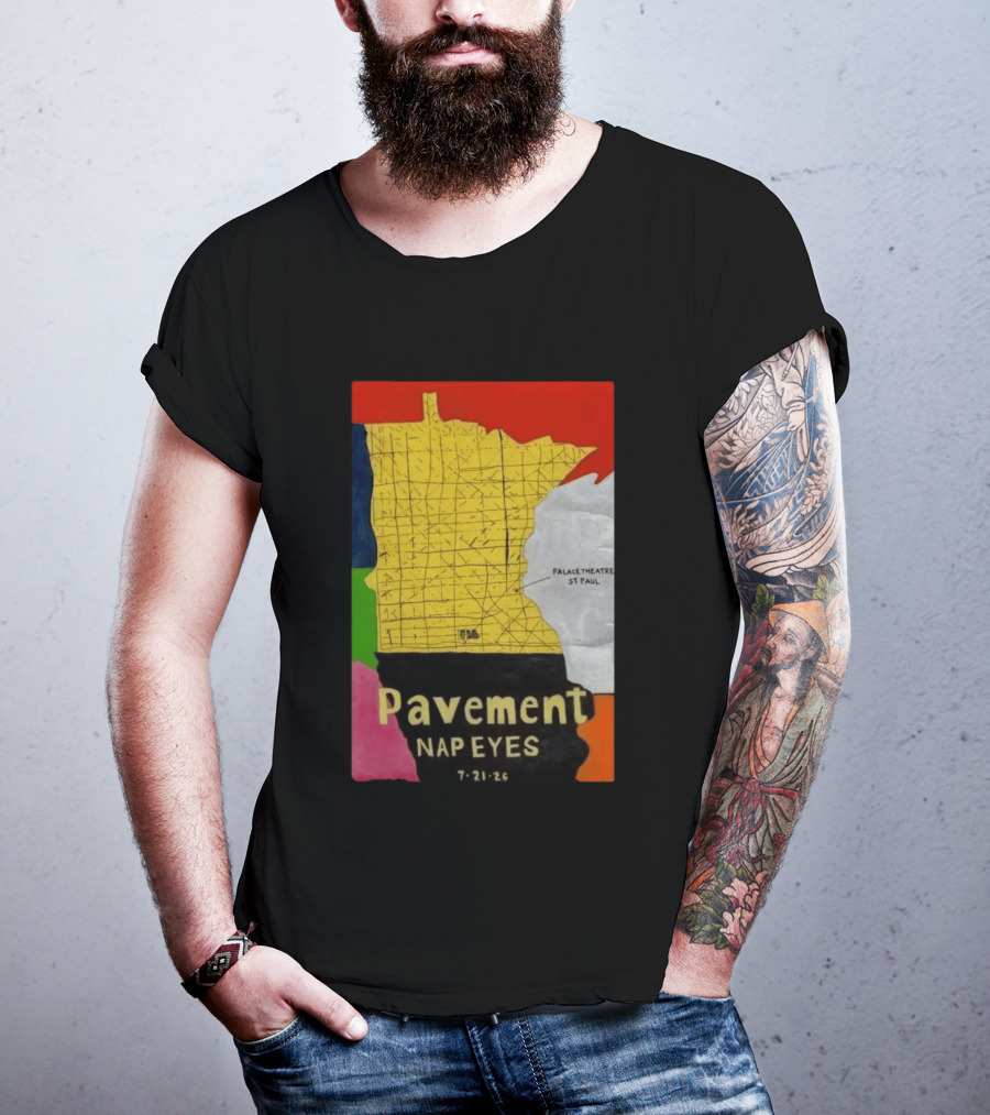 Pavement Nap Eyes Palace Theatre St Paul July 21 2026 Minnesota Map T-Shirt