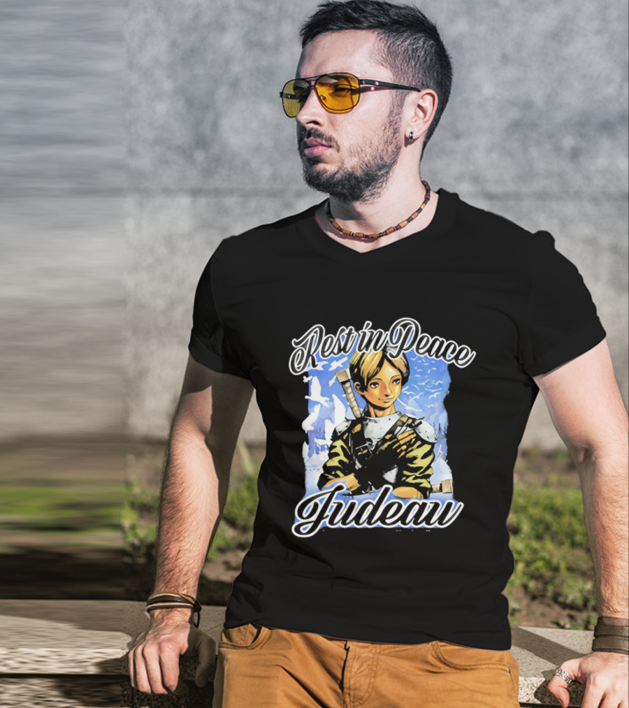 Rest In Peace Judeau Berserk Remembrance With Sword And Birds T-Shirt