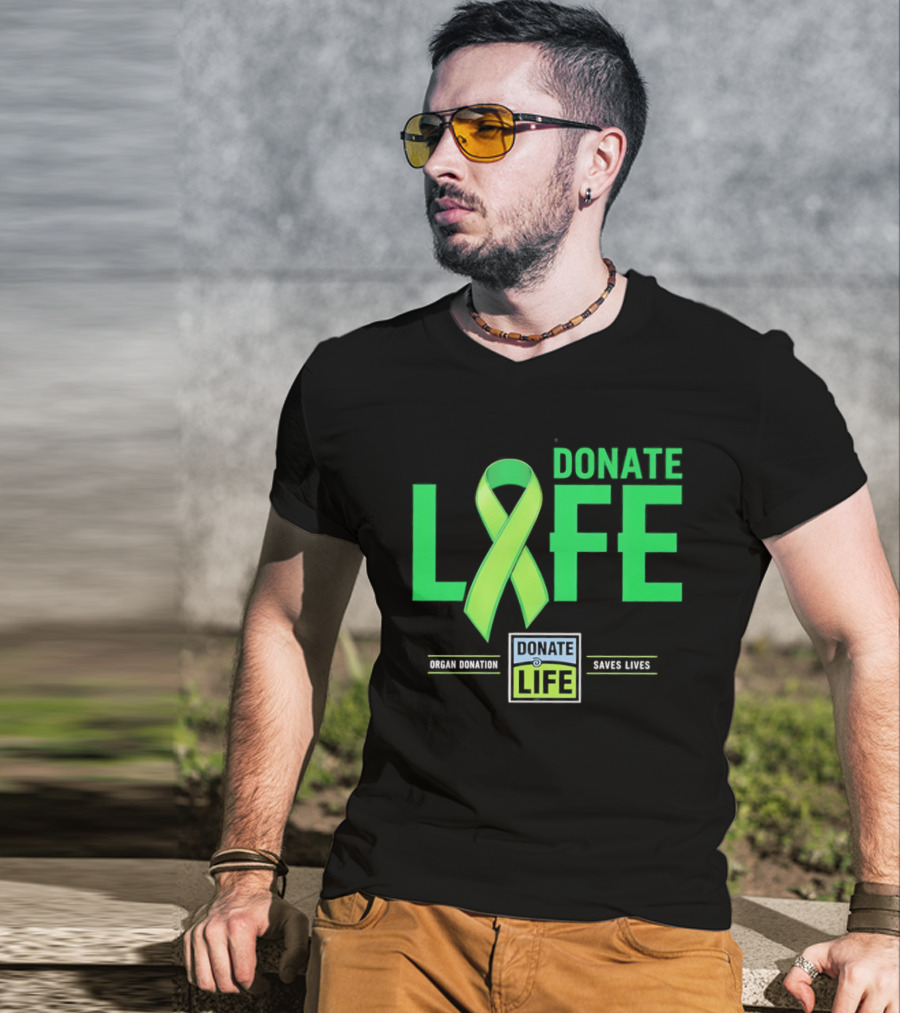 Donate Life Ribbon Organ Donation Saves Lives T-Shirt