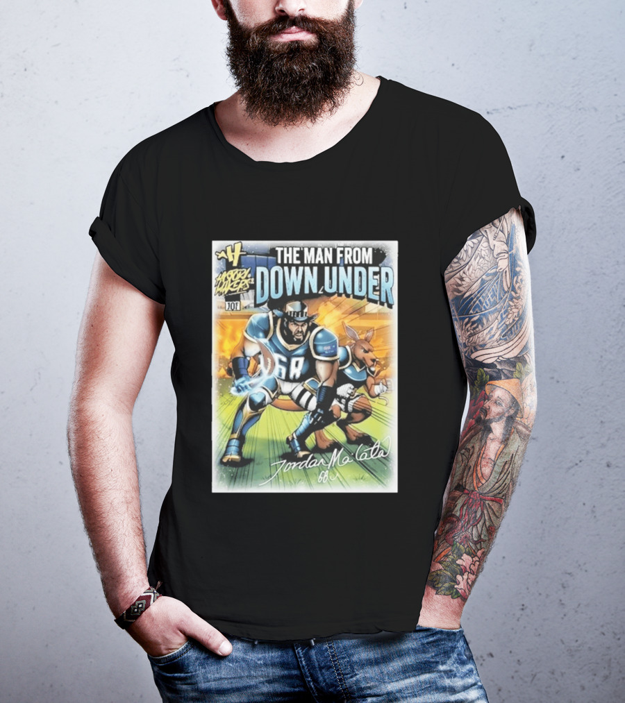 The Man From Down Under Jordan Mailata 68 Gridiron Kangaroo Philadelphia Eagles T-Shirt