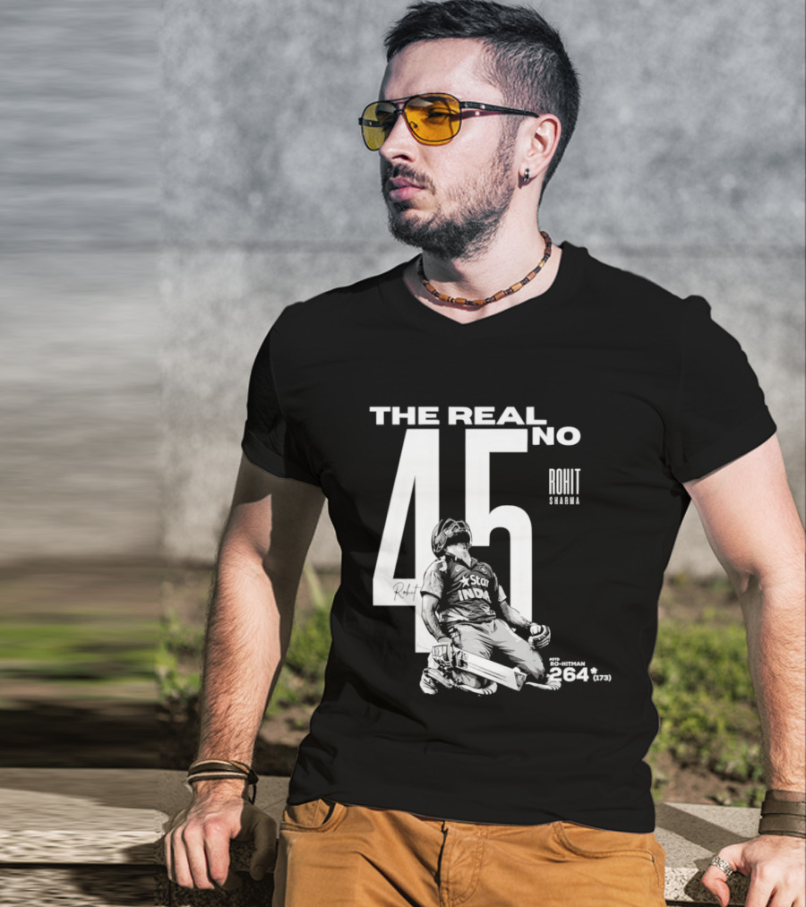 Rohit Sharma The Real No 45 Ro Hitman 264 Runs T-Shirt