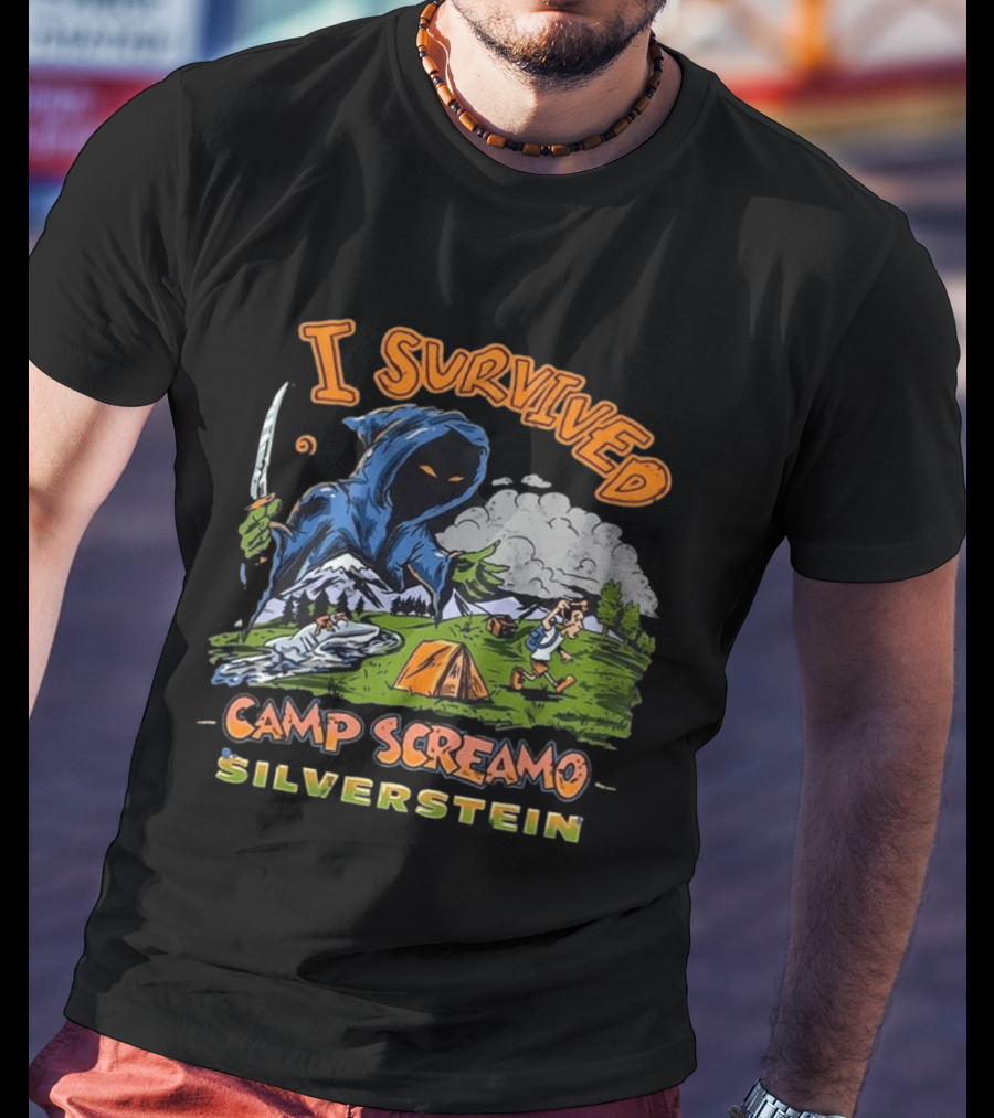 Silverstein I Survived Camp Screamo Tour 2026 North America Camping Adventure T-Shirt