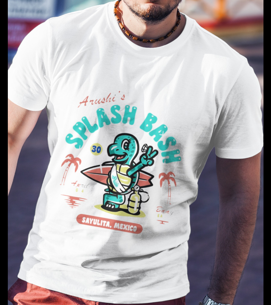 Arushi's Splash Bash Surfing Turtle 30th Birthday Sayulita Mexico T-Shirt