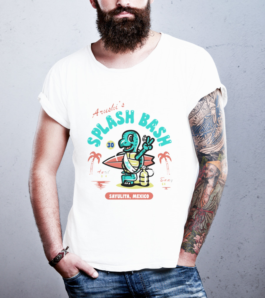 Arushi's Splash Bash Surfing Turtle 30th Birthday Sayulita Mexico T-Shirt