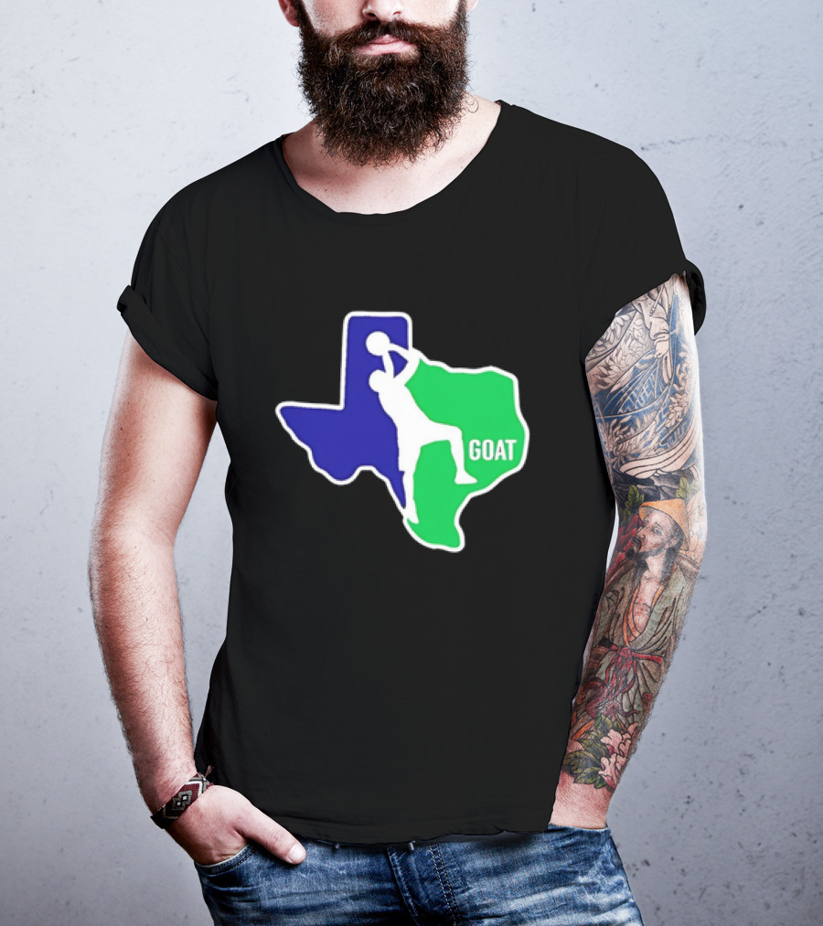 Texas Basketball Goat Silhouette Blue Green State T-Shirt