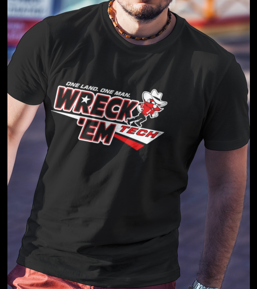 Texas Tech Red Raiders 2026 Wreck 'Em One Land One Man Game Day T-Shirt