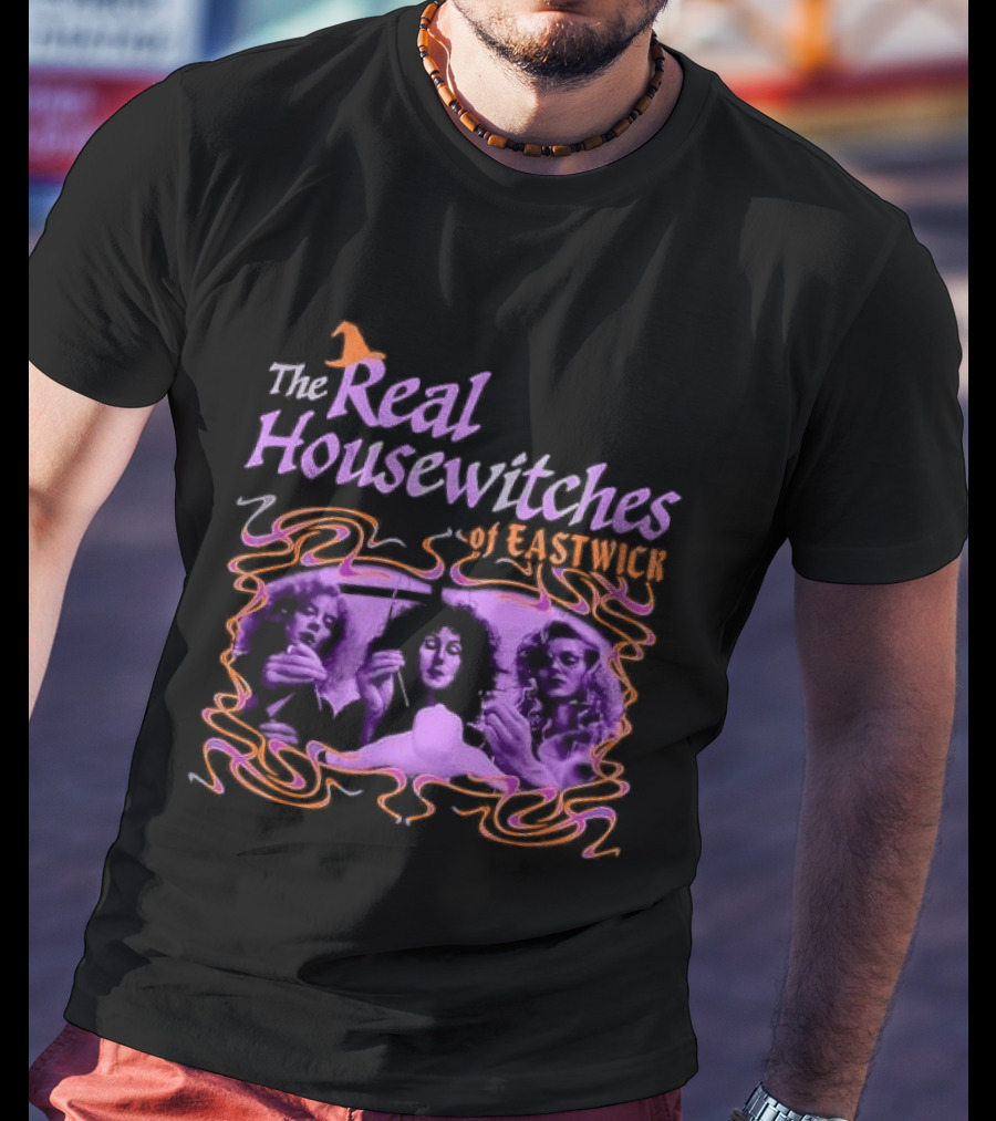 The Real Housewitches Of Eastwick Witchy Vibes Three Women Voodooing A Doll T-Shirt