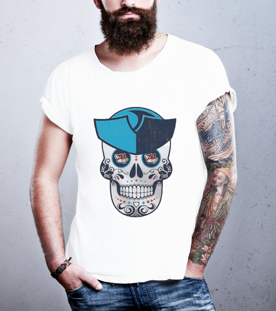 Day Of The Dead Skull Patriot Fox Sports Foxes Football T-Shirt