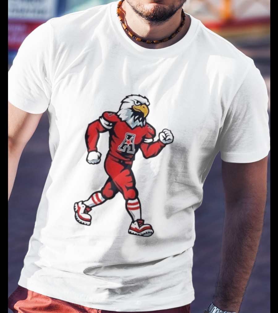 Eagle Running Sport Red Football T-Shirt