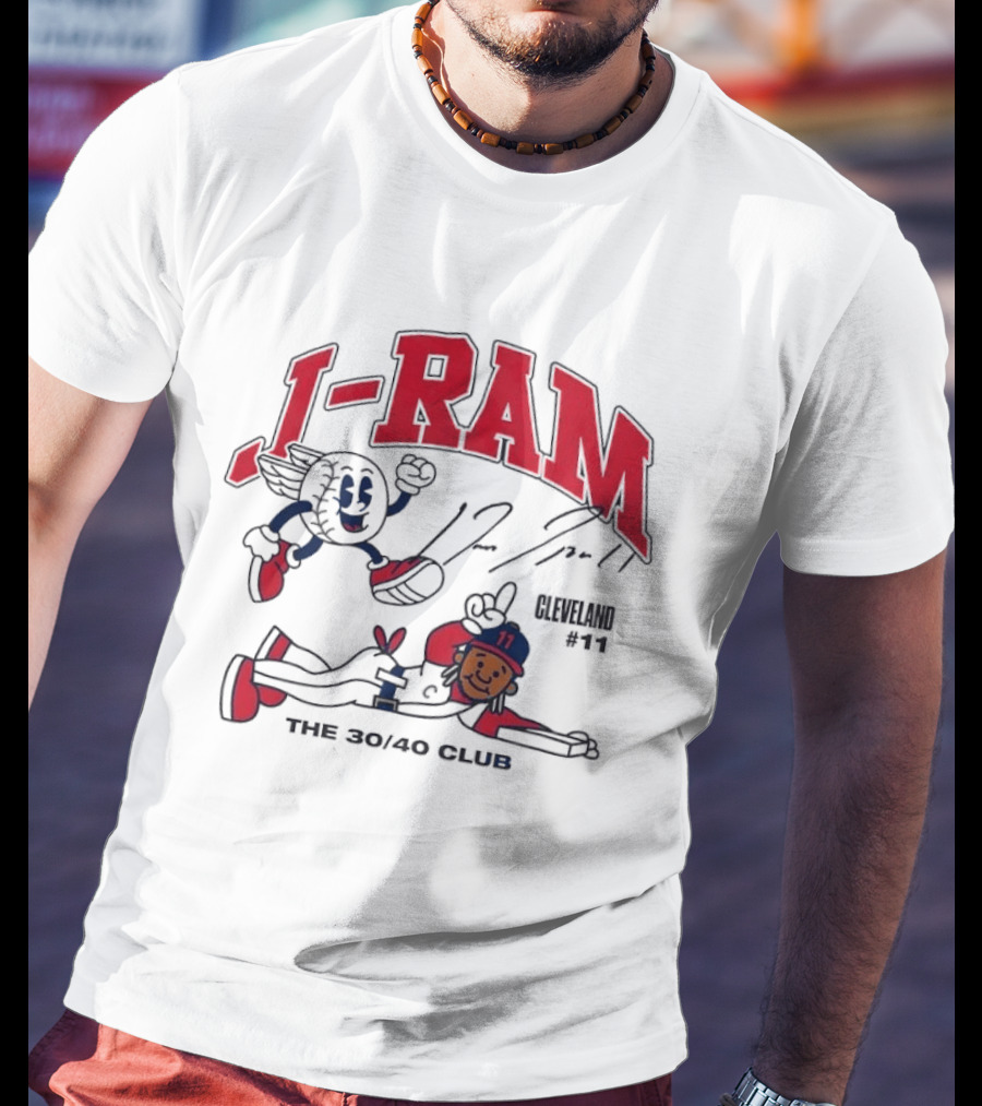 J RAM Jose Ramirez The 30/40 Club Cleveland 11 Baseball T-Shirt