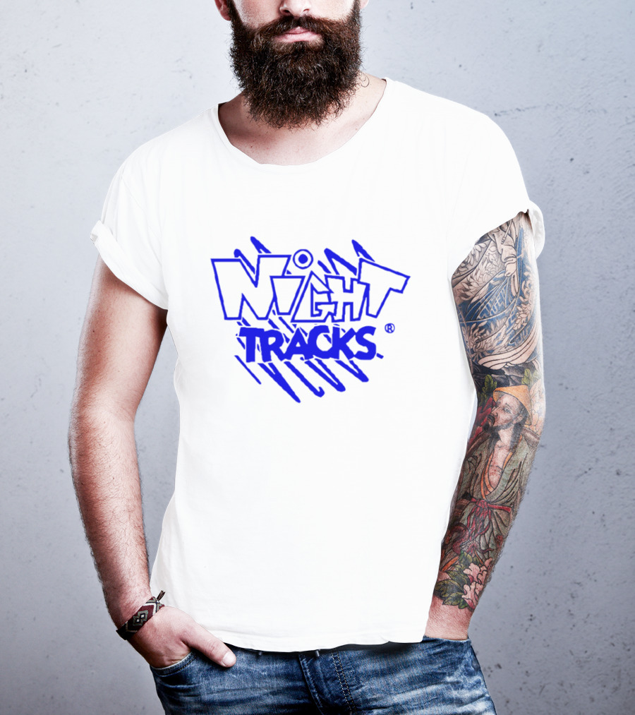 Night Tracks Retro Bold Blue T-Shirt