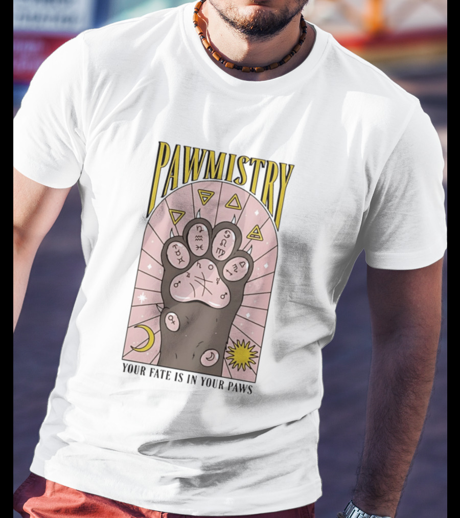 Pawmistry Astrology Cat Paw Your Fate Is In Your Paws Zodiac T-Shirt