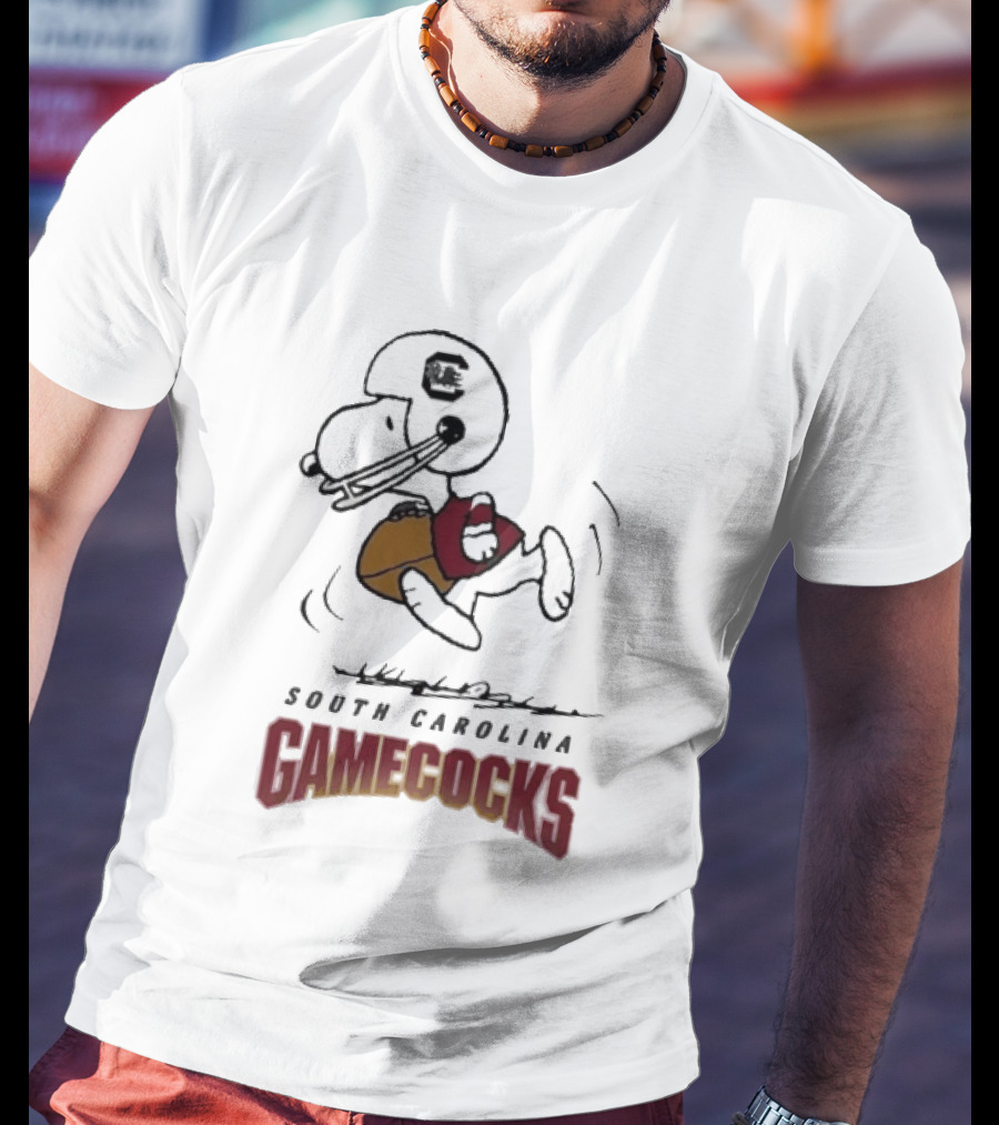 South Carolina Gamecocks Peanuts Snoopy Football T-Shirt