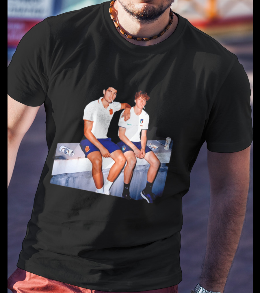 2026 Tennis Spain Italy Carlos Alcaraz Jannik Sinner Smoking T-Shirt