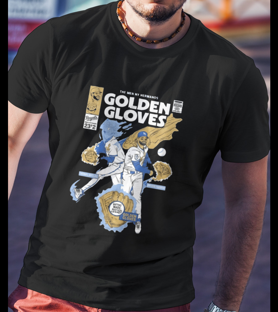 The Meniny Hermanos Royals Hall Of Fame 2026 Golden Gloves Bobby Witt Jr Freddie Freeman T-Shirt